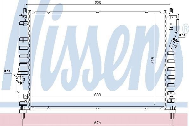 Радіатор охолодження двигуна NISSENS 61628 Chevrolet Aveo - зображення 1