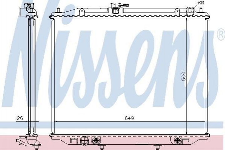 Радиатор охлаждения двигателя NISSENS 68709A 214507F001, 214507F002 - изображение 1