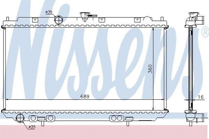 Радиатор охлаждения двигателя NISSENS 67346A Nissan Primera 21410AV600 - зображення 1