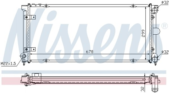 Радиатор охлаждения двигателя NISSENS 640041 Seat Toledo W01LO121251, 1L0121253E, 1L0121251 - изображение 1