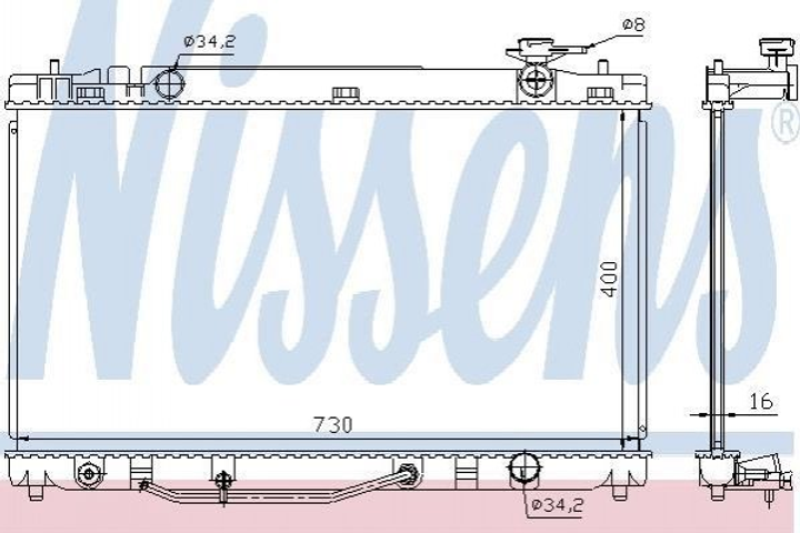 Радиатор охлаждения двигателя NISSENS 646808 Toyota Camry 164000H210, 164000H220, 164000H240 - изображение 1