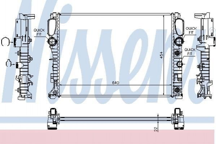 Радиатор охлаждения двигателя NISSENS 62792A Mercedes E-Class, CLS-Class 2115001302, 2115000102, A2115000102 - зображення 1