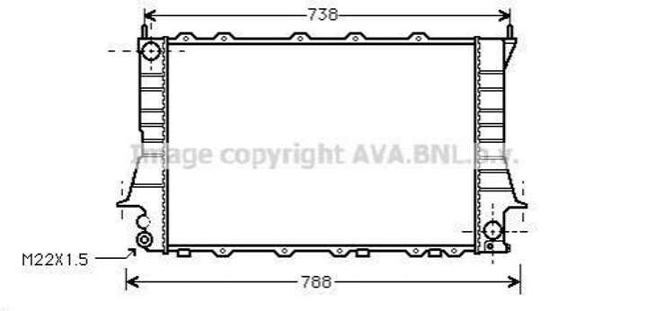 Радіатор охолодження двигуна AVA COOLING AIA2083 Audi A6, 100 4A0121251Q, 4A0121251L - зображення 1