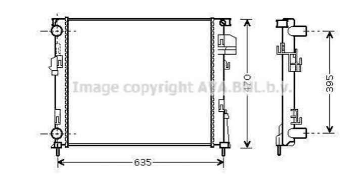 Радиатор охлаждения двигателя AVA COOLING RTA2303 Renault Trafic; Opel Vivaro; Nissan Primastar 91169066, 91166001, 91166000 - изображение 1