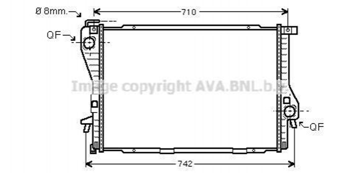 Радиатор охлаждения двигателя AVA COOLING BWA2233 BMW 5 Series, 7 Series 1436055, 1436060, 17111436055 - изображение 1