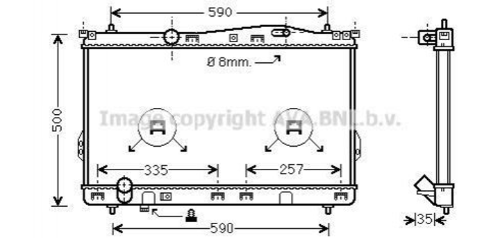 Радиатор охлаждения двигателя AVA COOLING HY2077 Hyundai Trajet 253103A100, 253103A101, 253103A000 - изображение 1