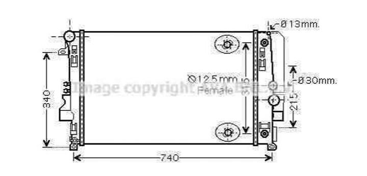 Радіатор охолодження двигуна AVA COOLING MSA2460 Mercedes Vito 6395011201, 6395010701, A6395010701 - зображення 1