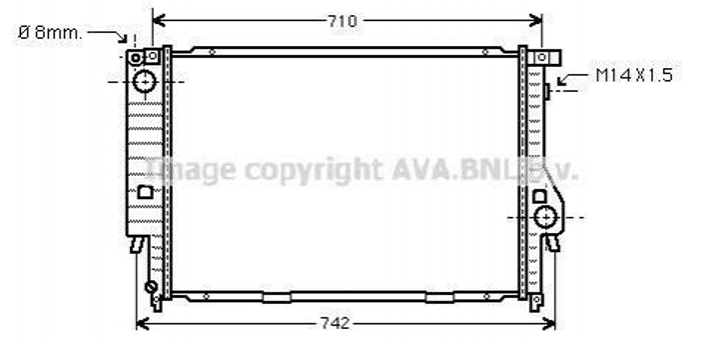 Радіатор охолодження двигуна AVA COOLING BW2164 BMW 8 Series 1702453, 1702762 - зображення 1