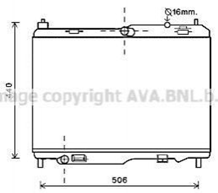 Радиатор охлаждения двигателя AVA COOLING FD2442 Ford Transit, Courier, B-Max, Fiesta, Ecosport 1516268, 1522383, 1573215 - изображение 1