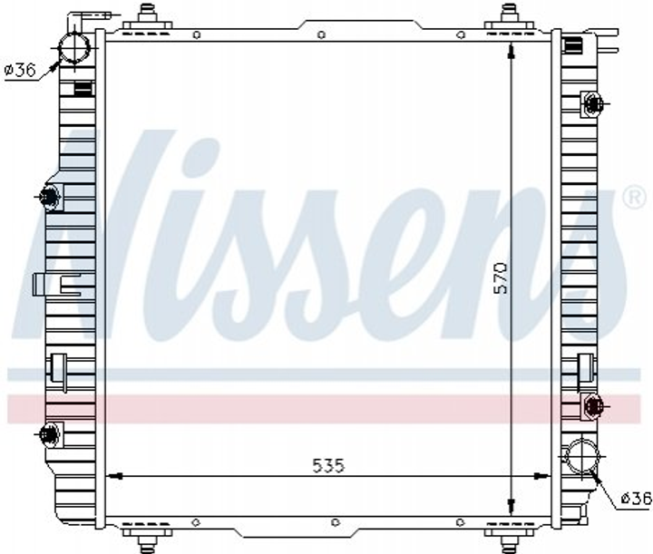 Радіатор охолодження двигуна NISSENS 62599A Mercedes G-Class A4635001201, A4635001200, A4635001100 - зображення 1