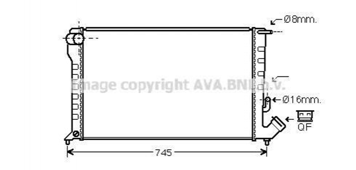 Радіатор охолодження двигуна AVA COOLING CNA2194 Peugeot Partner, 306; Citroen Berlingo 1330E1, 13300 - зображення 1