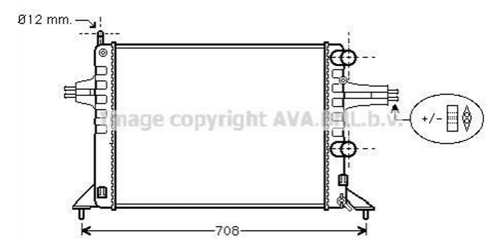 Радиатор охлаждения двигателя AVA COOLING OL2257 Opel Astra 09202491, 1300211, 1300186 - изображение 1