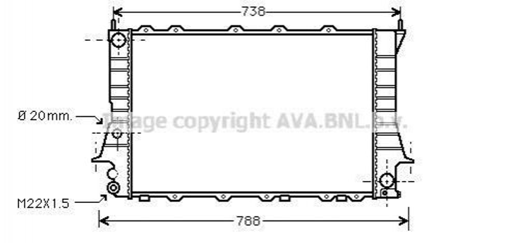 Радиатор охлаждения двигателя AVA COOLING AIA2081 Audi 100 4A0121251G, 4A0121251J - изображение 1