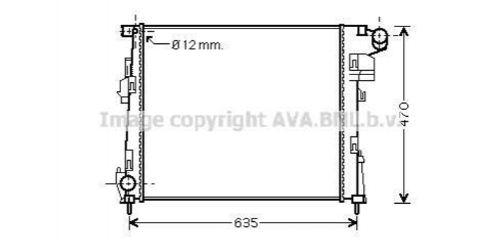 Радиатор охлаждения двигателя AVA COOLING RTA2427 Opel Vivaro; Nissan Primastar; Renault Trafic 4416948, 8200411166, 93854164 - изображение 1