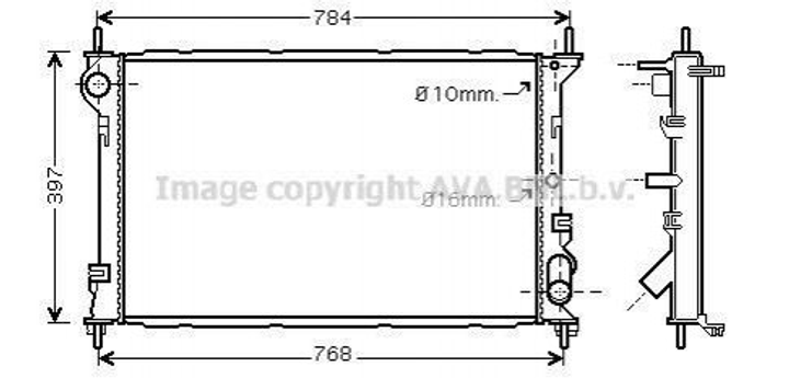 Радиатор охлаждения двигателя AVA COOLING FDA2411 Ford Transit, Connect 1365996, 2T148005FB, 2T148005FA - изображение 1