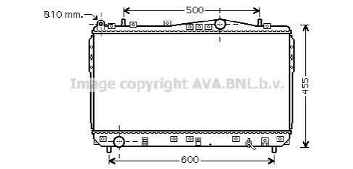 Радиатор охлаждения двигателя AVA COOLING DWA2073 Daewoo Nubira; Chevrolet Lacetti 96553378, 96553422 - изображение 1