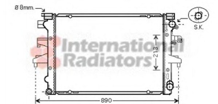 Радиатор охлаждения двигателя Van Wezel 58002232 Volkswagen Transporter, Multivan 7H0121253G, 7H0121253J - изображение 1