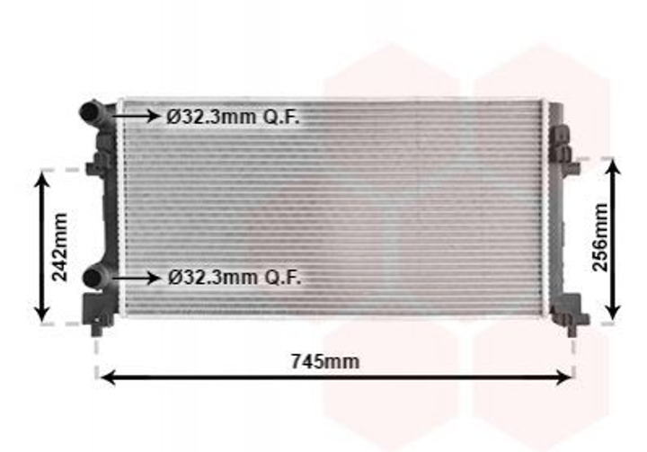 Радиатор охлаждения двигателя Van Wezel 58012340 Skoda Octavia; Volkswagen Golf, Touran, T-Roc; Audi A3 5Q0121251EC - изображение 1