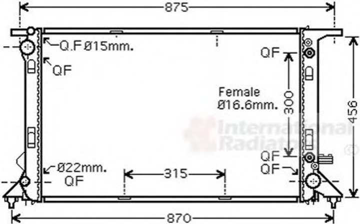 Радиатор охлаждения двигателя Van Wezel 03002291 Audi A4, A5, Q5, Allroad 8K0121251AA, 8K0121251Q, 8K0121251AL - изображение 1