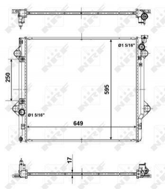 Радиатор охлаждения двигателя NRF 56104 Toyota Land Cruiser 1640062231, 1640075440, 1640075441 - зображення 1