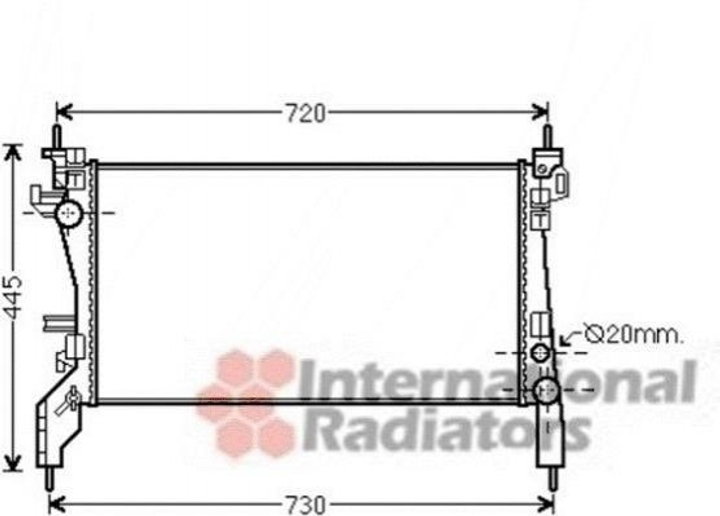 Радіатор охолодження двигуна Van Wezel 17002385 Citroen Nemo; Peugeot Bipper 1330Y4, 51780659, 1330T9 - зображення 2