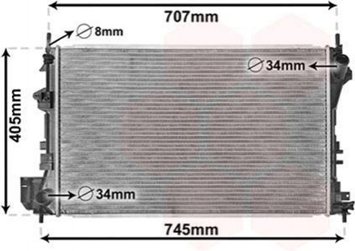 Радіатор охолодження двигуна Van Wezel 37002338 Opel Vectra 130024424418338, 1300244, 24418338 - зображення 1