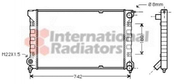 Радиатор охлаждения двигателя Van Wezel 58002041 Volkswagen Golf, Jetta, Scirocco 191121251B, 191121251C, 191121251CF - изображение 2