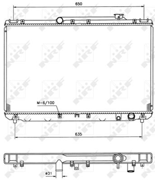 Радиатор охлаждения двигателя NRF 506721 Toyota Camry 1640074750, 1640003061, 1640003060 - изображение 2