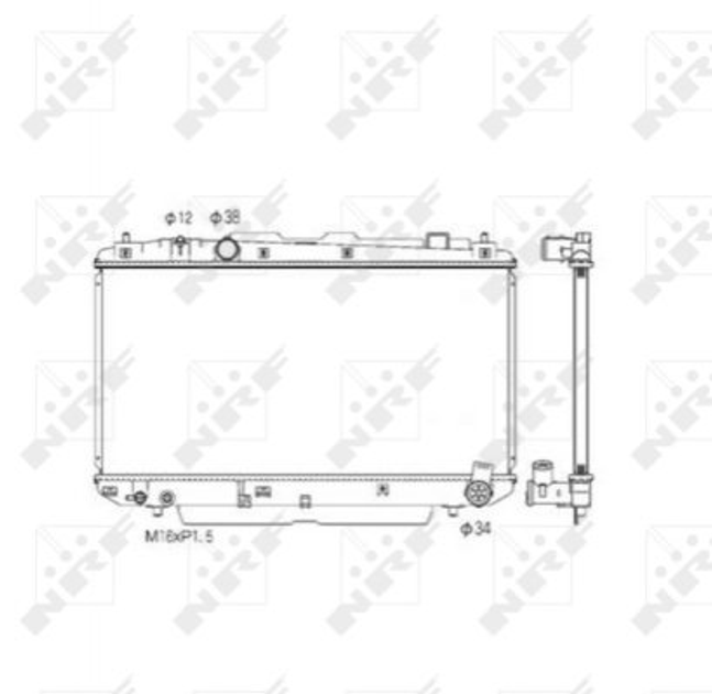 Радиатор охлаждения двигателя NRF 53572 Toyota Rav-4 1640027060, 1640027061, 164002706187 - зображення 1