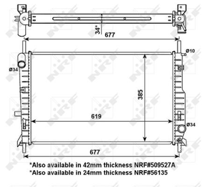 Радиатор охлаждения двигателя NRF 509527 Ford Mondeo 1036597, 1024051, 5055798 - зображення 2