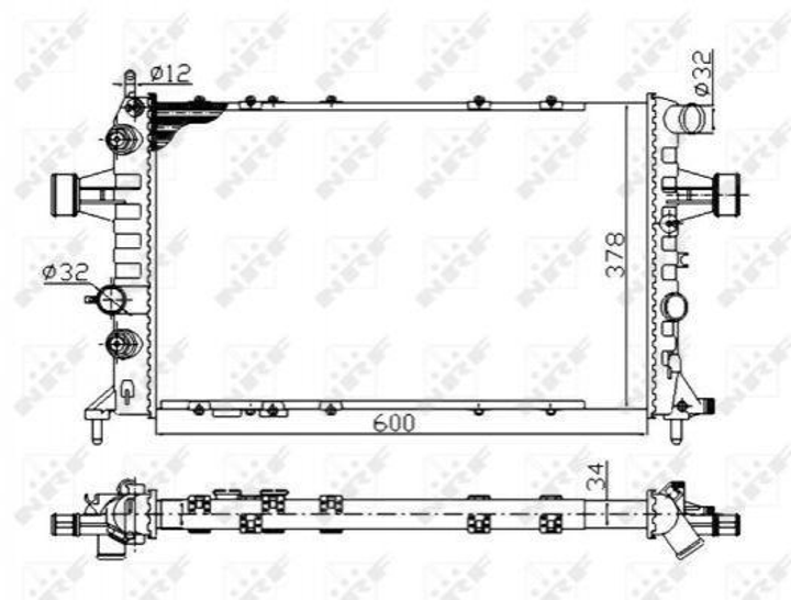 Радиатор охлаждения двигателя NRF 58178A Opel Zafira, Astra 1300197, 1300216, 1300241 - изображение 1