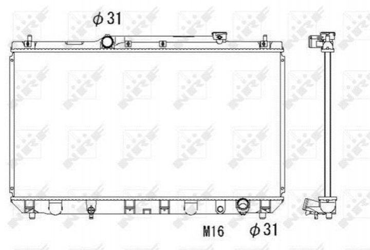 Радиатор охлаждения двигателя NRF 53307 Toyota Camry 1640003140, 164007A290, 164007A291 - зображення 1