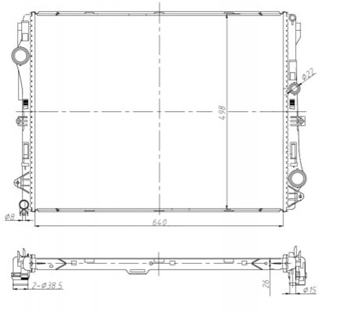 Радиатор охлаждения двигателя NRF 50041 Mercedes S-Class, GLC-Class, V-Class 0995003303, 0995007100, 0995008800 - изображение 1