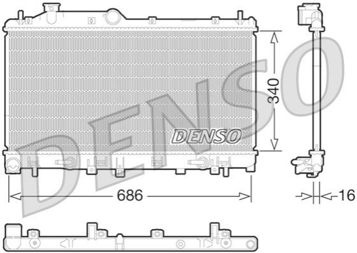 Радиатор охлаждения двигателя DENSO DRM36015 Subaru Legacy, Outback 45119AJ020 - изображение 1