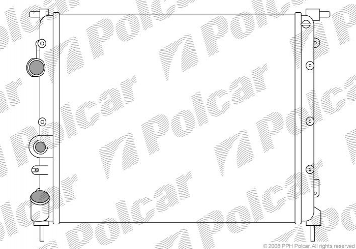 Радіатор охолодження двигуна Polcar 600708A1 Renault Clio, Logan, Megane; Dacia Logan 8200211563, 7700838134, 2140000QAZ - зображення 1