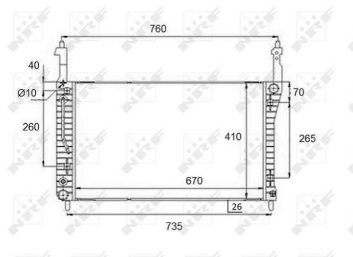 Радіатор охолодження двигуна NRF 58509 Chevrolet Captiva 20777045, 20777046, 4803040 - зображення 1