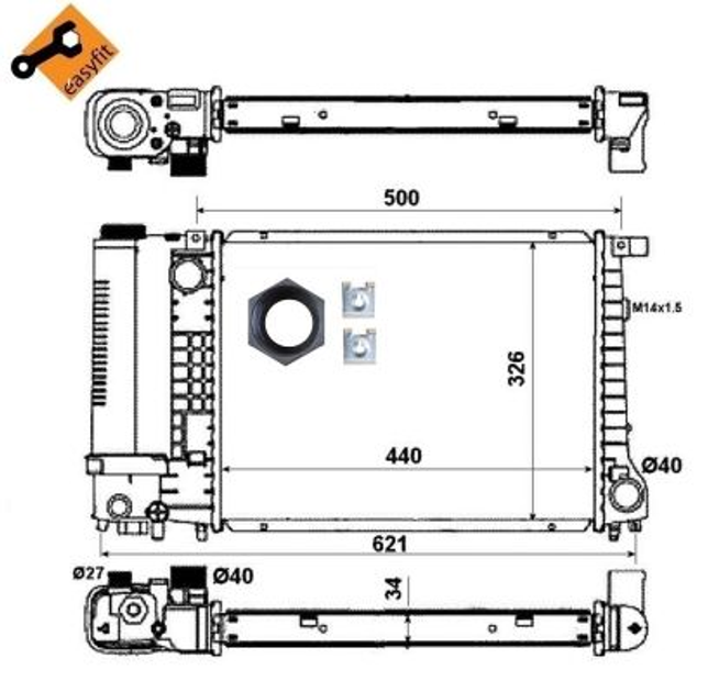 Радиатор охлаждения двигателя NRF 53426 BMW 3 Series, 5 Series 17111712971, 17111247436, 1712978 - изображение 2