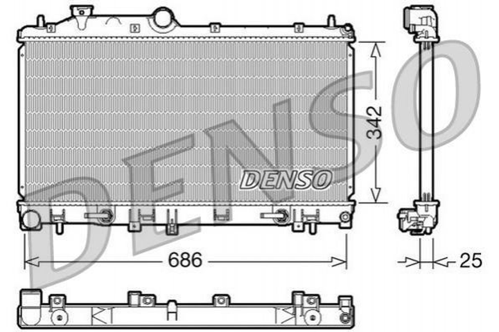 Радиатор охлаждения двигателя DENSO DRM36005 Subaru Forester 45119SC020 - изображение 1