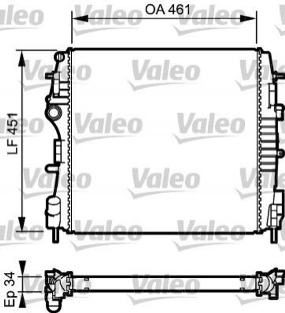 Радиатор охлаждения двигателя Valeo 734922 Renault Kangoo 8200384071 - изображение 1