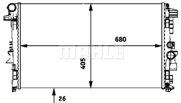 Радиатор охлаждения двигателя MAHLE / KNECHT CR 608 000P Mercedes Vito 6395010401, 6395011101, A6395010401 - зображення 2