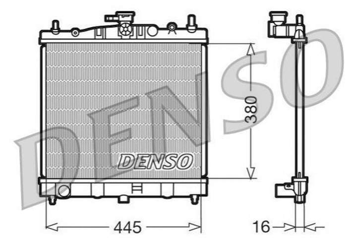 Радиатор охлаждения двигателя DENSO DRM46002 Nissan Micra, Note; Renault Clio 21410AX200, 21410AX600 - зображення 2