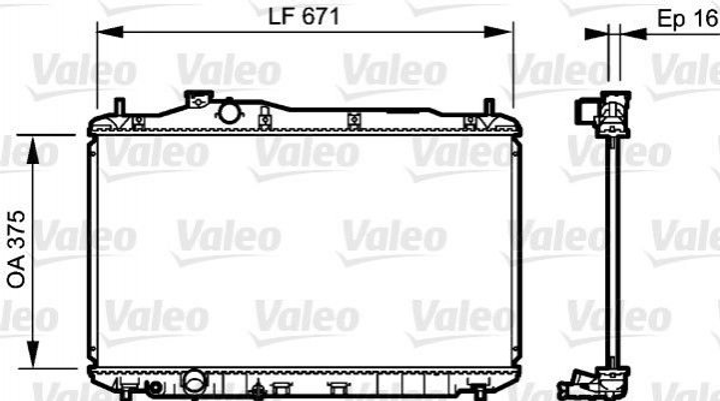 Радиатор охлаждения двигателя Valeo 735243 Honda Civic 19010RSAG01 - зображення 1