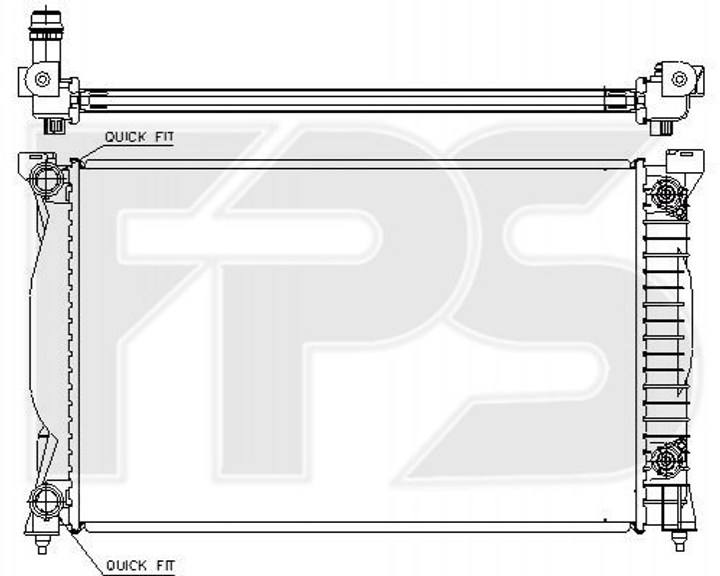 Радиатор охлаждения двигателя FPS FP 12 A466 Audi A4, A6 8E0121251L, 8E0121251C, 8E0121251B - изображение 1