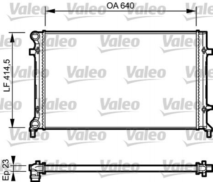 Радиатор охлаждения двигателя Valeo 734332 Volkswagen Passat, Golf, Caddy, Jetta, Touran, EOS; Seat Leon, Toledo; Skoda Octavia, Yeti; Audi A3 1K0121251P, 1K0121251Q, 1K0121253P - зображення 1