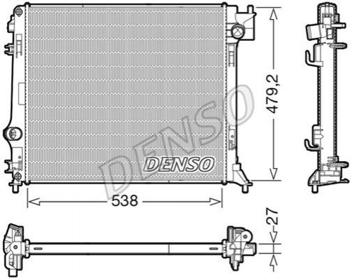 Радиатор охлаждения двигателя DENSO DRM46064 Nissan Qashqai; Renault Kadjar, Espace 214104EB0A, 214104EB1A, 214101809R - изображение 1