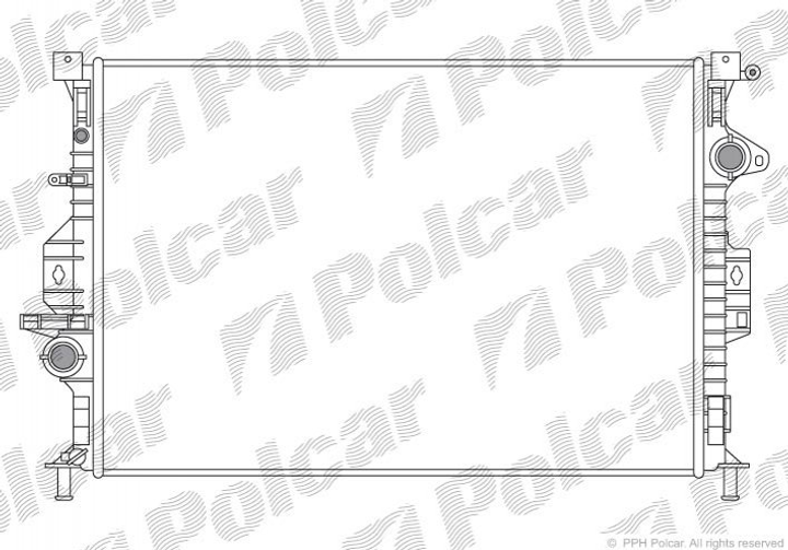 Радіатор охолодження двигуна Polcar 3219084 Ford Mondeo, S-Max, Focus, Galaxy, C-Max; Volvo S80, V70, S60, XC70, XC60, V60; Land Rover Freelander, Range Rover 1493774, 36000106, 36002414 - зображення 1