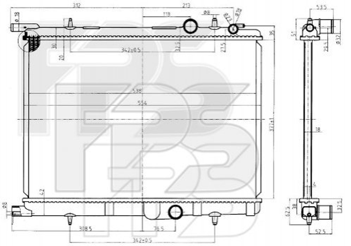 Радіатор охолодження двигуна FPS FP54 A63 Citroen Xsara, C4, Berlingo; Peugeot 307, Partner - зображення 1