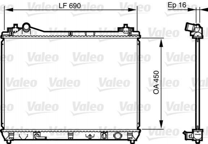 Радиатор охлаждения двигателя Valeo 735580 Suzuki Grand Vitara 1770066J10 - изображение 1