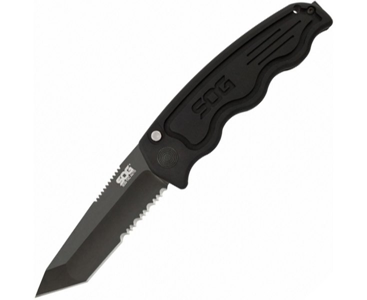 Нож складной SOG SOG-TAC Automatic , Black TiNi/Partically Serrated (SOG ST-04) - изображение 1