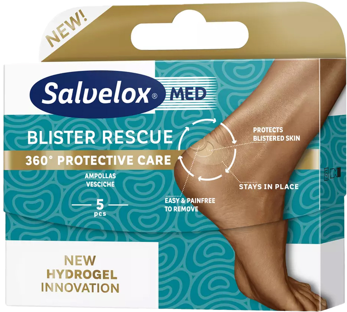 Пластир проти вологих мозолів Salvelox Blister Rescue Blisters 5 шт (7310610016197) - зображення 1